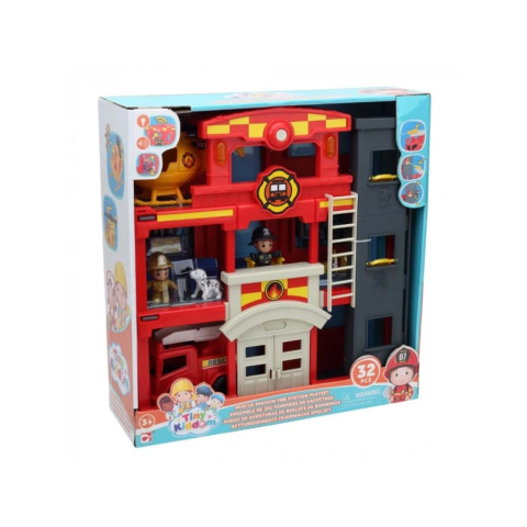 Tiny Kiddom İtfaiye İstasyonu 32 Parça Sesli Işıklı