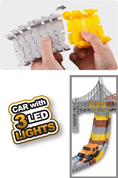 İnşaat Tracks 192 Parça İnşaat Temalı Hareketli Raylar Araçlı Köprülü