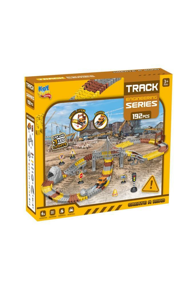 İnşaat Tracks 192 Parça İnşaat Temalı Hareketli Raylar Araçlı Köprülü