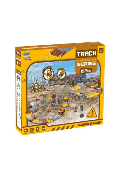 İnşaat Tracks 192 Parça İnşaat Temalı Hareketli Raylar Araçlı Köprülü