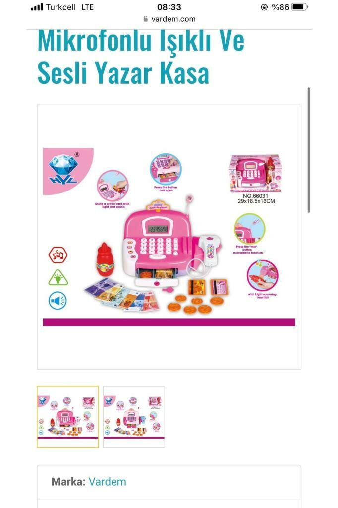 Mikrofonlu Işıklı Ve Sesli Yazarkasa