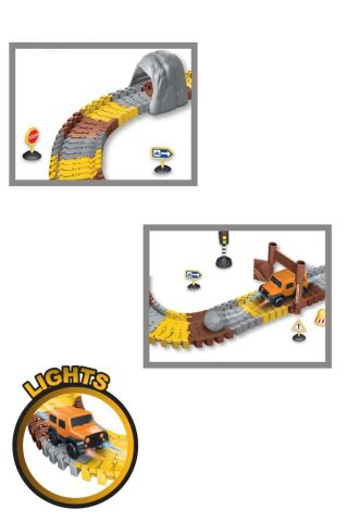 96 Parça İnşaat Temalı Hareketli Raylar Araçlı İnşaat Tracks