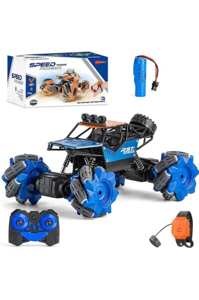 LED Işıklı 2.4Ghz Şarjlı, 360 Derece Dönebilen El ve Kumanda Kontrollü, Metal Big Foot Araba