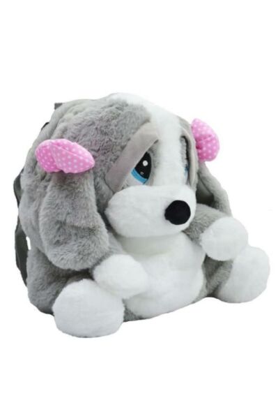 PELUŞ 26 CM ÜZGÜN KÖPEK SIRT ÇANTASI