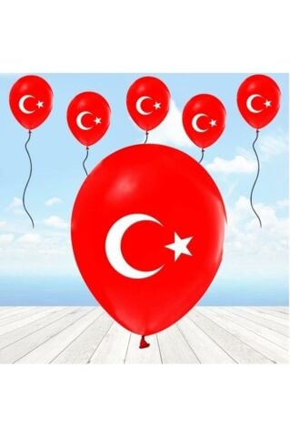 Balon 1+1 Baskili AyYıldız Bayrak P100