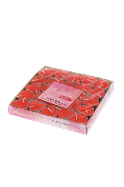 Romantic Love Kalplı Mum 50'li Paket
