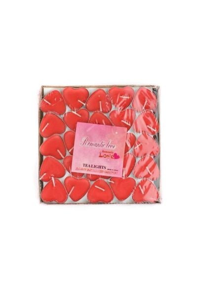 Romantic Love Kalplı Mum 50'li Paket