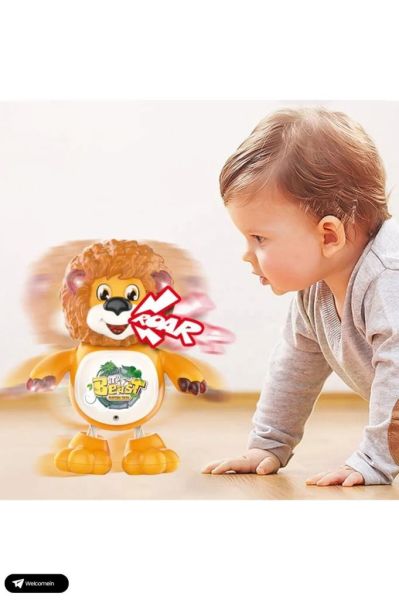 Sesli Işıklı Hareketli Dans Edebilen Emekleme Aslan