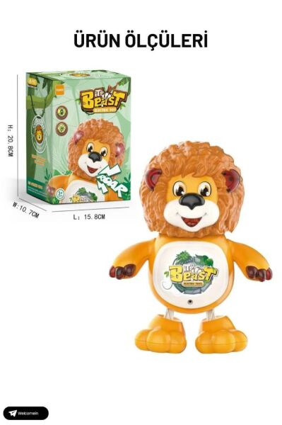 Sesli Işıklı Hareketli Dans Edebilen Emekleme Aslan