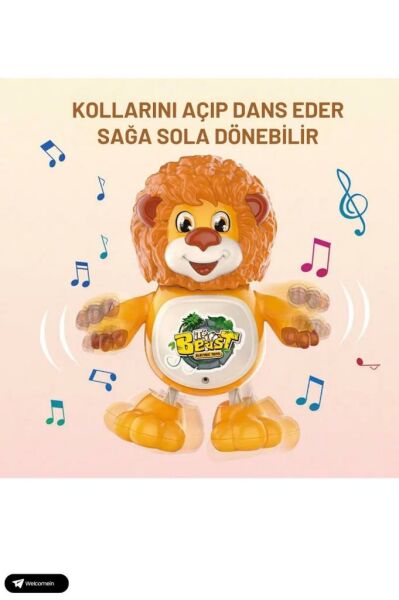 Sesli Işıklı Hareketli Dans Edebilen Emekleme Aslan