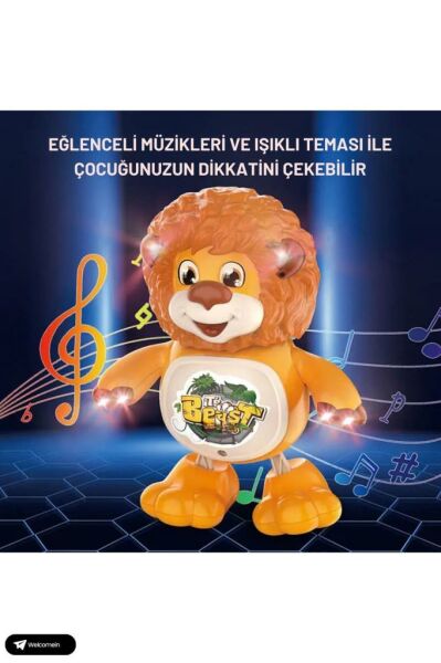 Sesli Işıklı Hareketli Dans Edebilen Emekleme Aslan