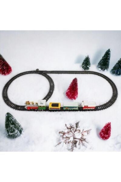 3 Vagonlu Raylı Tren Seti Pilli 180 Cm