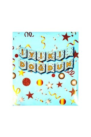 Büyük Boy İyiki Doğdun Banner Uzar Yazı Mavi