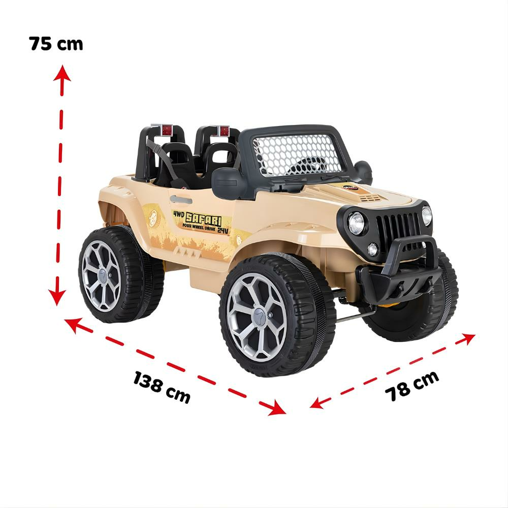 Safari 24V 4x4 Uzaktan Kumandalı Çift Kişilik Akülü Araba