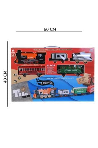 Işıklı Müzikli Buhar Atan Tren Set 22 Parça 530 cm