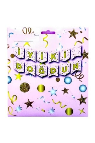 Büyük Boy İyiki Doğdun Banner Uzar Yazı Pembe