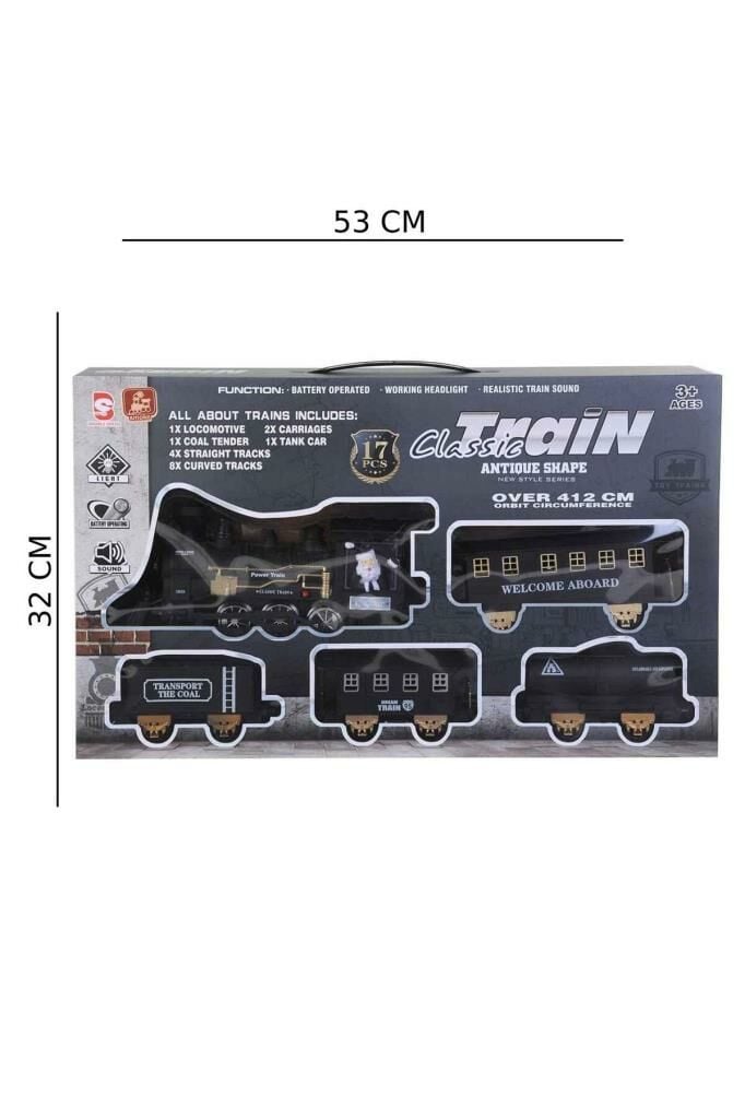 Işıklı Müzikli Buharlı Tren Set 17 Parça 415 cm