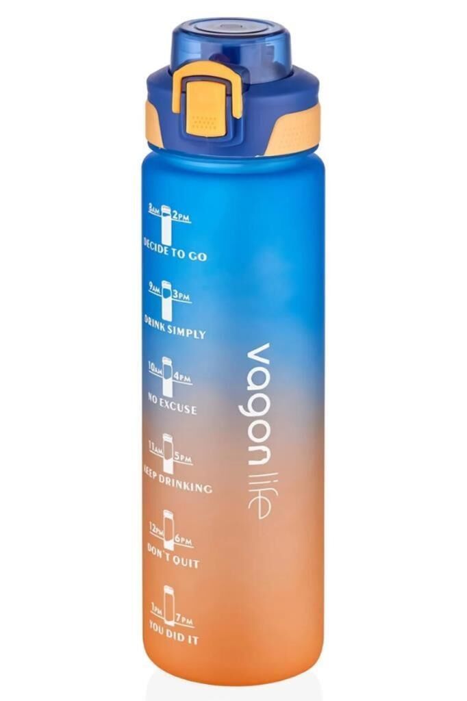 Motivasyon Su Matarası 1000ml Mavi