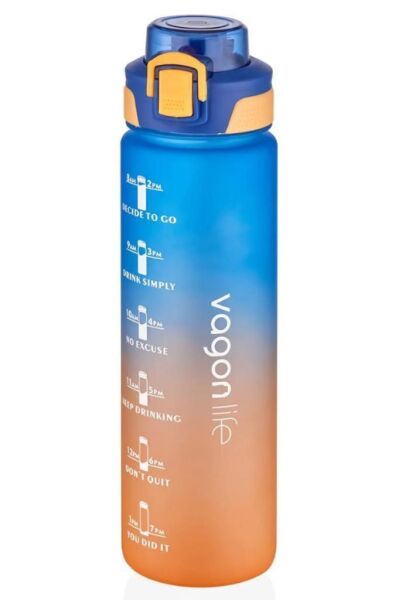 Motivasyon Su Matarası 1000ml Mavi