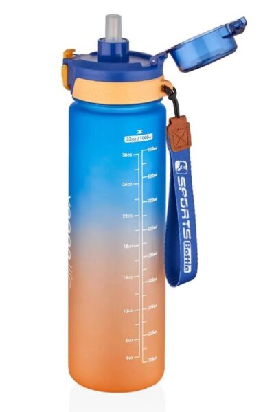 Motivasyon Su Matarası 1000ml Mavi