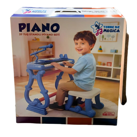 37 Tuşlu Standlı Tabureli Piyano Seti Mikrofonlu Karaoke