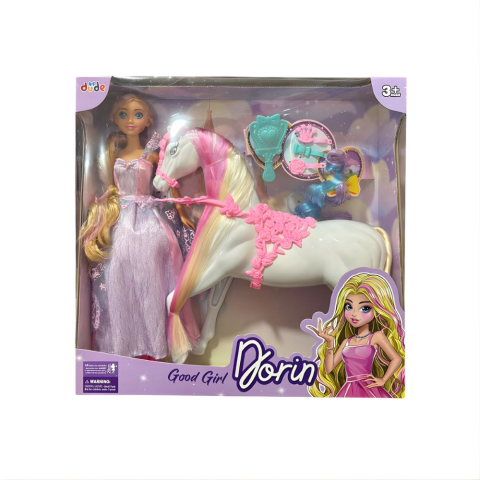 ''DORIN 11.5'''' Prenses Bebek Seti Atlı