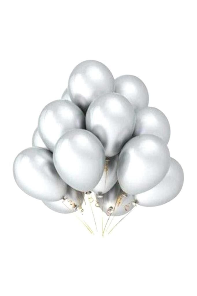 Metalik Gümüş Renk 100 Adet 12 Inch Balon