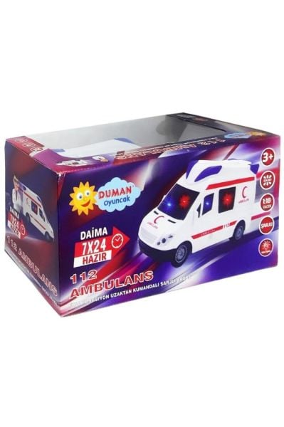 Uzaktan Kumandalı Şarjlı Full Fonksiyonlu Ambulans 20 Cm