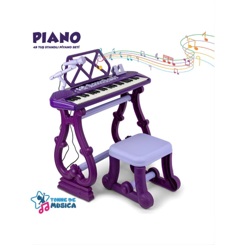 49 Tuşlu Standı Tabureli Piyano Seti Mikrofonlu Karaoke