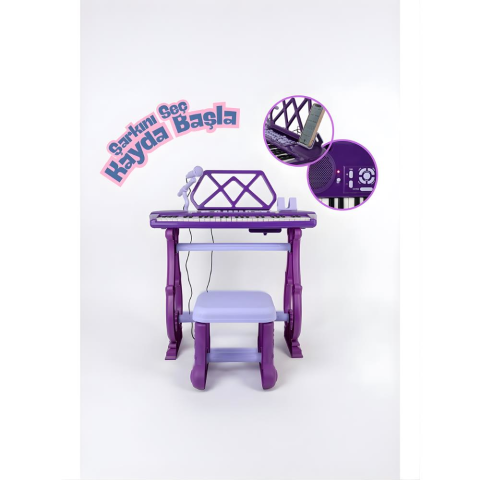 49 Tuşlu Standı Tabureli Piyano Seti Mikrofonlu Karaoke