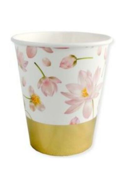 Bardak Varak Baskılı Çiçek Desenli 220/240cc