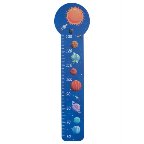 Uzay Temalı Ahşap Anaokulu Kreş Boy Cetveli