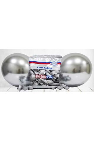 Balon Krom Parlak 12 Inc Gümüş 50 Adet