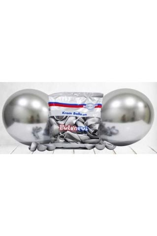 Balon Krom Parlak 12 Inc Gümüş 50 Adet