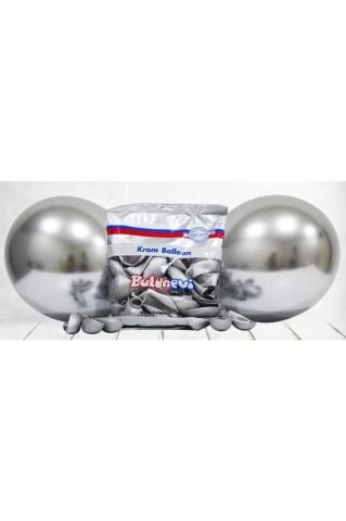 Balon Krom Parlak 12 Inc Gümüş 50 Adet