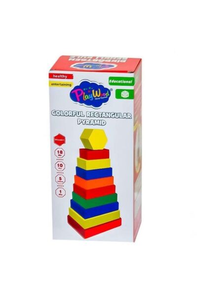 Ahşap Dikdörtgen Renkli Kule