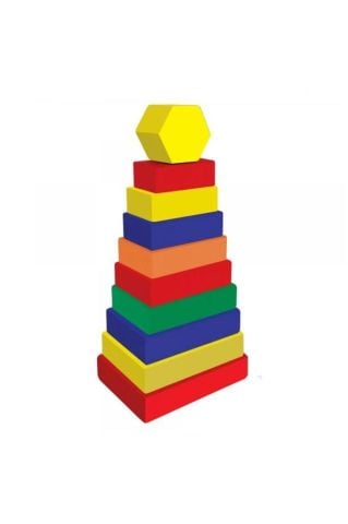 Ahşap Dikdörtgen Renkli Kule