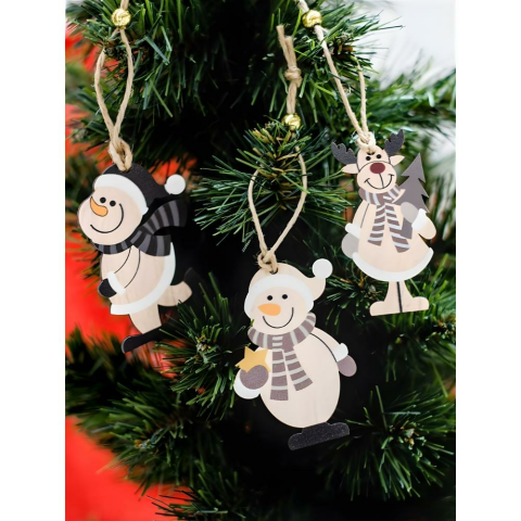 Ahşap Yılbaşı Süsü Seti