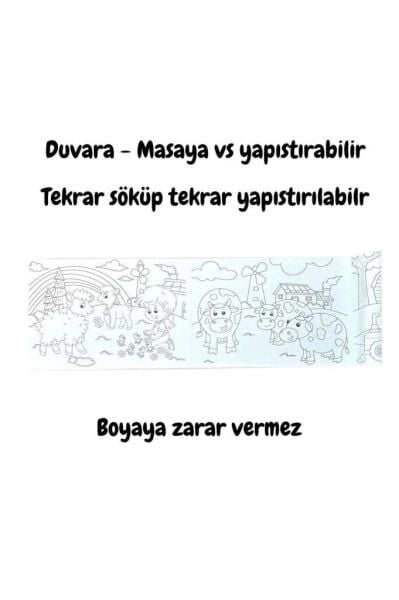 Lino Yapışkanlı Boyama Rulosu Farm 86x20 Cm
