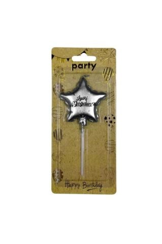 İyiki Doğdun Yıldız Gümüş Mum