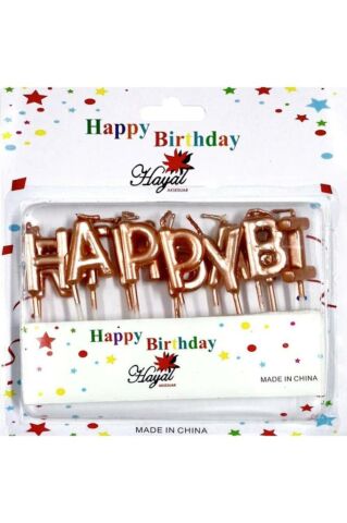 Happy Birthday Doğum Günü Mumu Rosegold