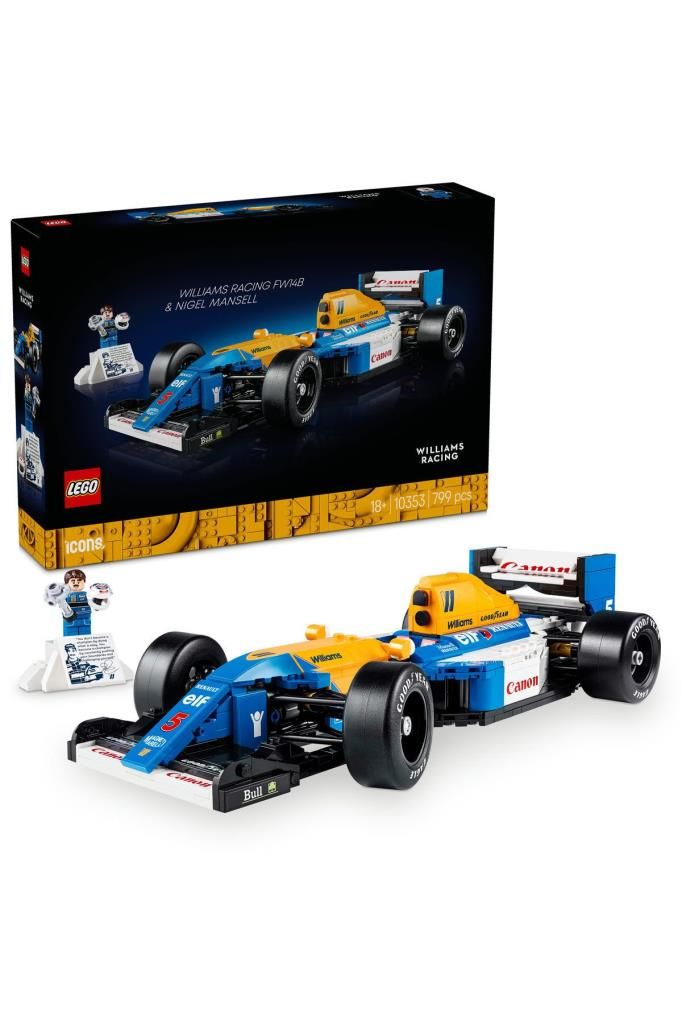 LEGO ® Icons Williams Racing FW14B ve Nigel Mansell 10353-Koleksiyonluk Model Yapım Seti (797 Parça)