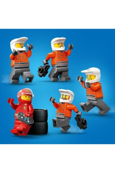 LEGO ® City Ferrari Arabalı F1® Pit Stop ve Pit Ekibi 60443 -6 Yaş ve Üzeri Oyuncak Yapım Seti (322P)