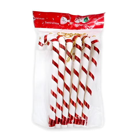 Ağaç Parti Süsü 9 Cm Baston 6'lı