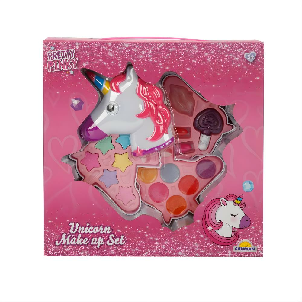 Sunman Pretty Pinky Unicorn Şekilli 3 Katlı Makyaj Güzellik Seti