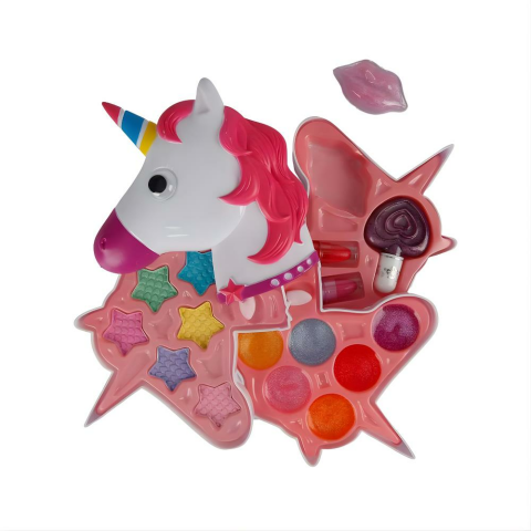 Sunman Pretty Pinky Unicorn Şekilli 3 Katlı Makyaj Güzellik Seti