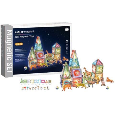 Magnetic Tiles 3D Mıktnatıslı Light Manyetik Yapı Blokları 89 Parça