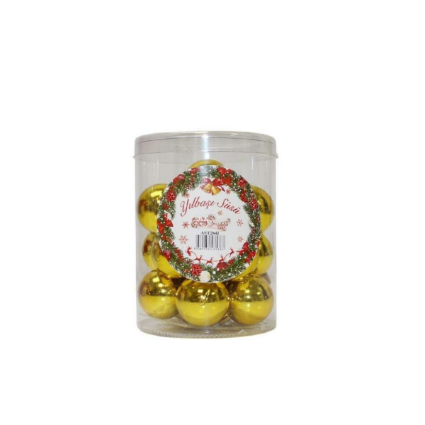 Yılbaşı Topu 3cm 16'lı Altın Rengi