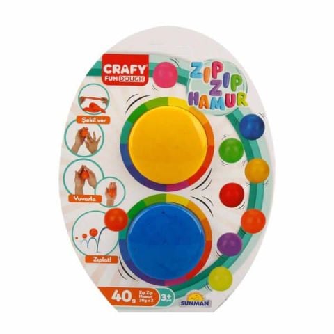 Crafy 2'li Zıp Zıp Oyun Hamuru 40 g