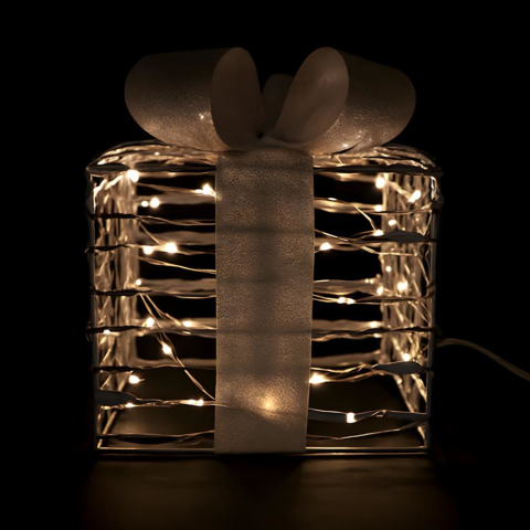 Dekoratif Hediye Kutusu Silver Ledli